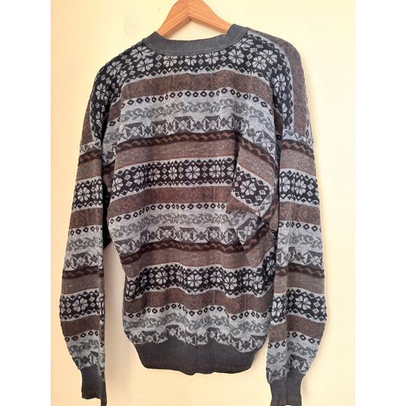 Vintage Italian Sweater Co. Wool Blend Cardigan L Fair Isle Knit - Picture 3 of 3